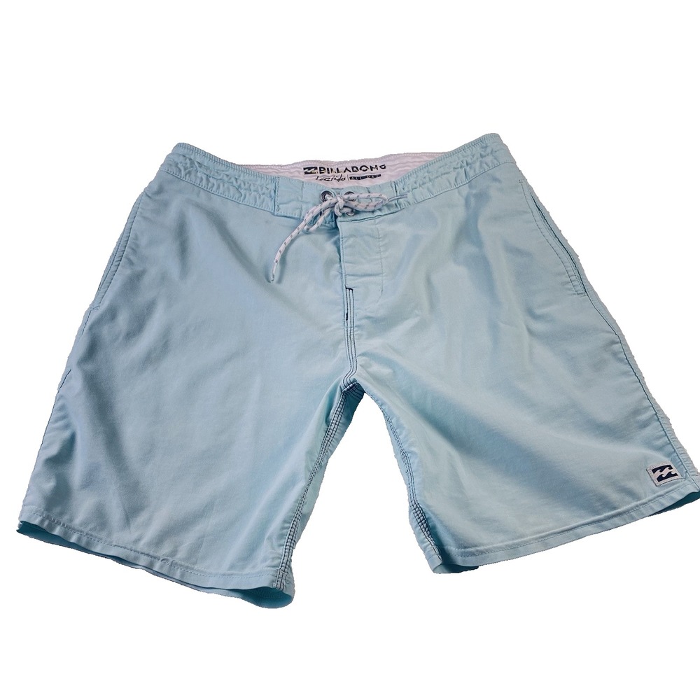 Billabong Lo Tides Board Surf Beach Pool Swim Shorts Light Aqua Blue Mens 28